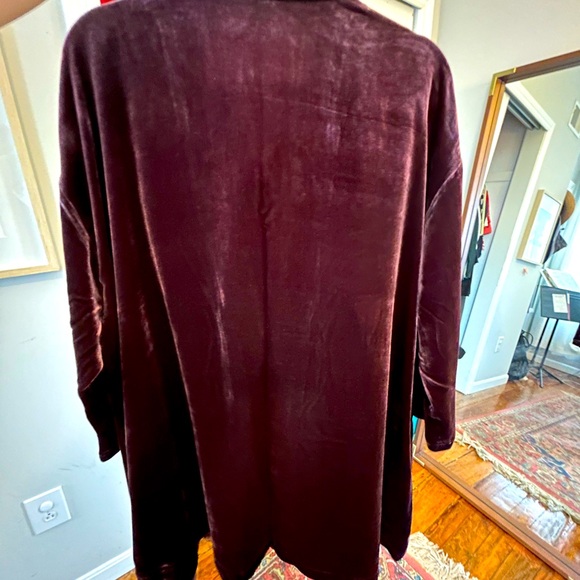 Eileen Fisher Women's Velvet Shawl-Collar Open Front Kimono Purple Size 2X - Picture 2 of 11